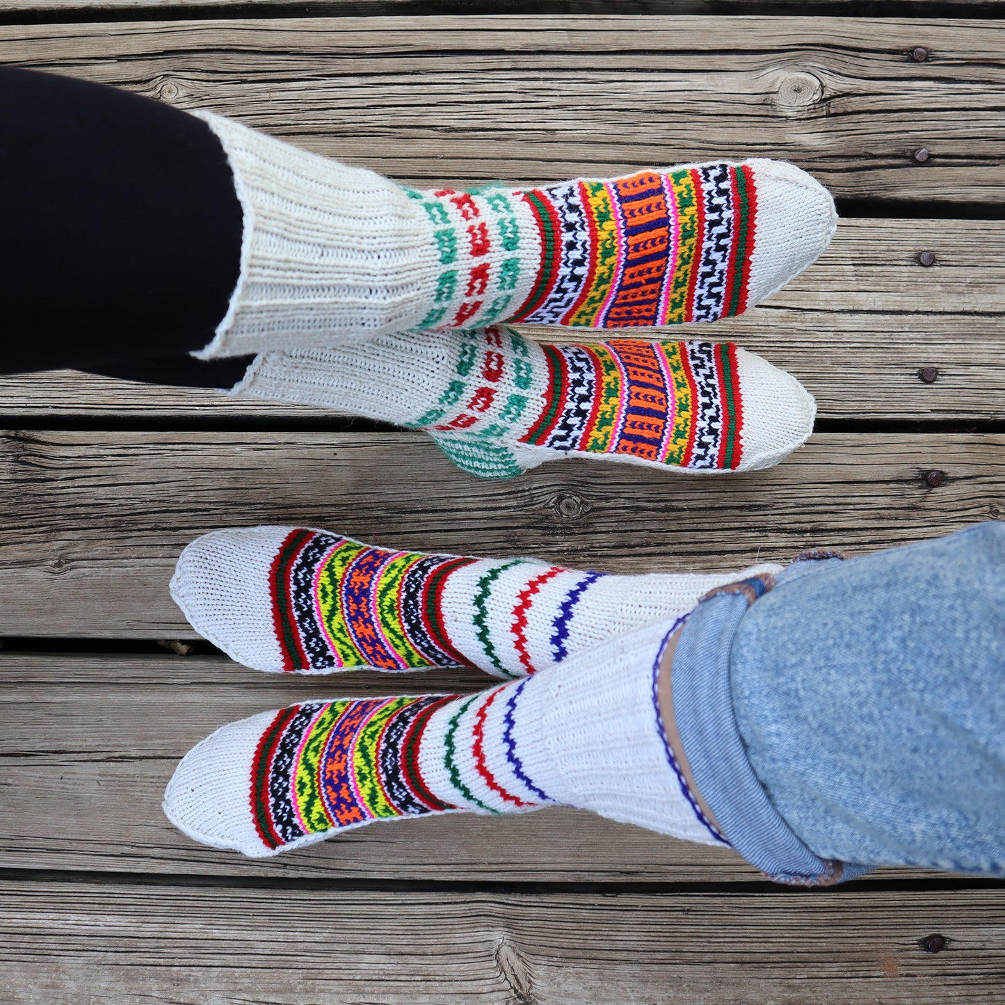 Jinpa- Generosity- 2 Pairs of Handmade Merino Wool Socks