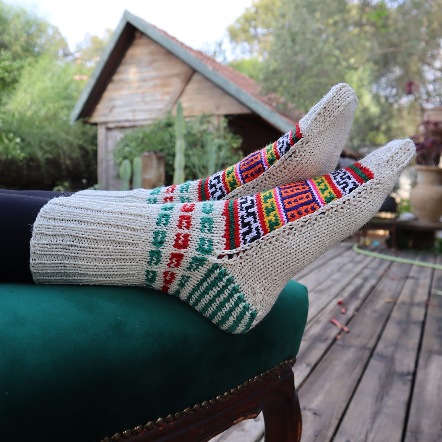 Jinpa- Generosity- 2 Pairs of Handmade Merino Wool Socks